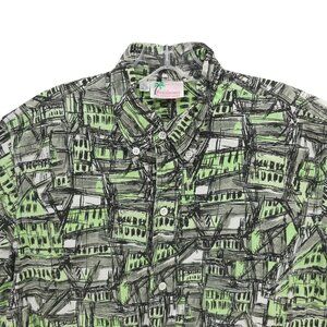 Vintage Reminiscence by Stewart Richer All Over Pattern Longline Shirt MEDIUM